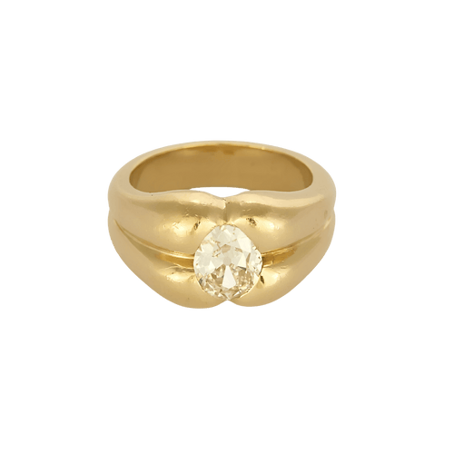 Bague en or jaune et diamant de taille ancienne : 0,70 carat