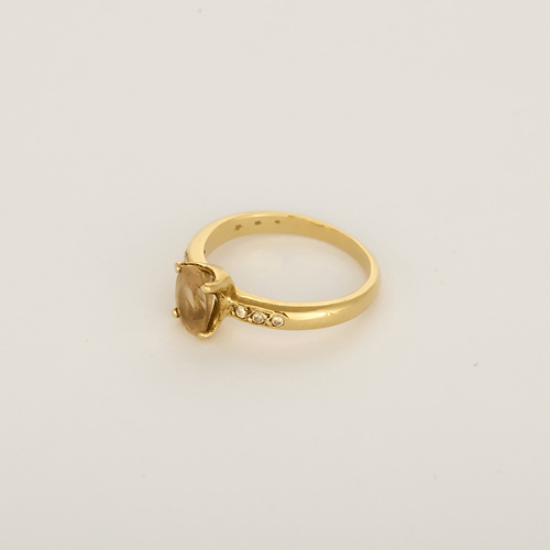 Bague 50 H STERN - Bague en or jaune et topaze impériale et diamant 58 Facettes DV36028-1