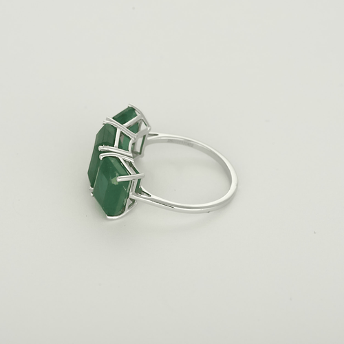Bague 54 Bague en or blanc, émeraudes : 7,99 carats 58 Facettes DV35203-18