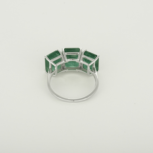 Bague 54 Bague en or blanc, émeraudes : 7,99 carats 58 Facettes DV35203-18