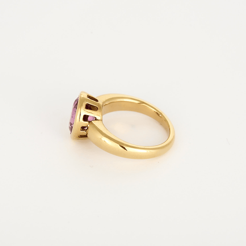 Bague 55 Bague en or jaune et tourmaline rose : 3,20 carats 58 Facettes DV23308-5
