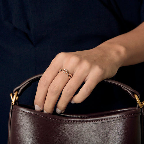Bague 55 HERMÈS - Chaîne d'Ancre - Petit modèle - Bague en or rose 58 Facettes DV23308-4
