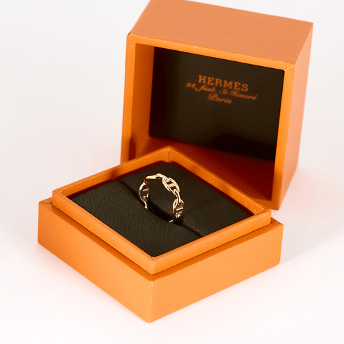Bague 54 HERMES - Chaîne d'Ancre - Petit modèle - Bague en or rose 58 Facettes DV23308-3