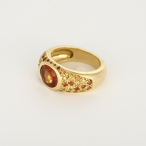 Bague 52 Bague jonc en or jaune et saphirs de couleurs 58 Facettes DV23308-11
