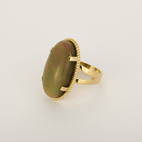 Bague 54 Bague en or jaune et opale noble : 11 carats 58 Facettes DV36260-11
