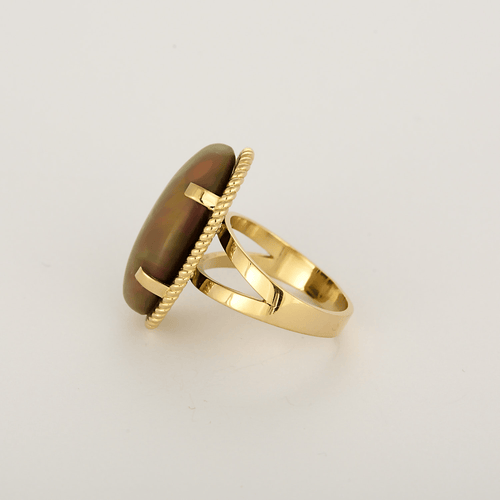 Bague 54 Bague en or jaune et opale noble : 11 carats 58 Facettes DV36260-11