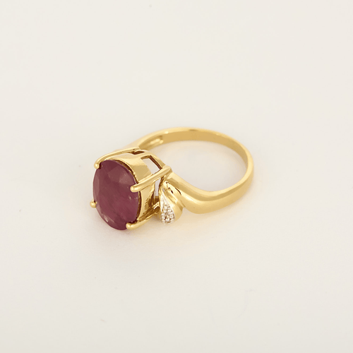 Bague 55 Bague en Or jaune 18k (750 millièmes) et Or blanc 18k (750 millièmes) et Rubis 58 Facettes DV36116-3