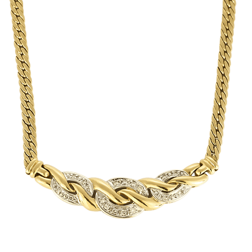 Collier Élégant collier en or jaune, or blanc et diamants : 0,30 carat 58 Facettes DV36088-2