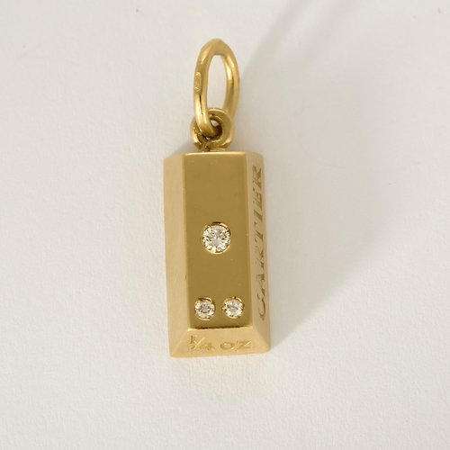 Pendentif Cartier - Pendentif Charm's lingot ¼ oz en or jaune 18k et diamants ( rapportés) 58 Facettes DV33793-1