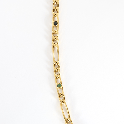 Collier Collier en Or jaune maille figaro, rubis, saphir, émeraudes et diamants 58 Facettes DV19118-2