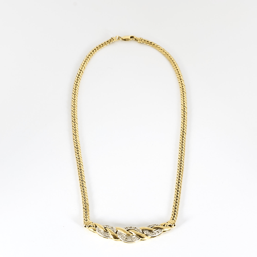 Collier Élégant collier en or jaune, or blanc et diamants : 0,30 carat 58 Facettes DV36088-2