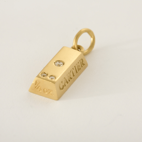 Pendentif Cartier - Pendentif Charm's lingot ¼ oz en or jaune 18k et diamants ( rapportés) 58 Facettes DV33793-1