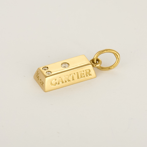 Pendentif Cartier - Pendentif Charm's lingot ¼ oz en or jaune 18k et diamants ( rapportés) 58 Facettes DV33793-1