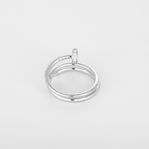 Bague 51 CARTIER - JUSTE UN CLOU - Double semi-pavé - Bague en or blanc et diamants : 0,59 carat environ 58 Facettes DV36053-1