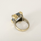 Bague 55 Bague cocktail en or gris et or jaune, aigue marine 58 Facettes DV34901-1