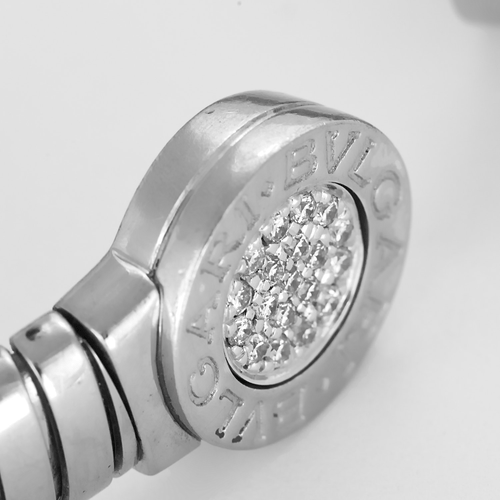 Bracelet BULGARI - Bracelet ouvert or gris et diamants 58 Facettes DV31493-1