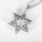 Collier Collier en or blanc, pendentif étoile de David, diamants : 1,60 carat 58 Facettes DV36493-1