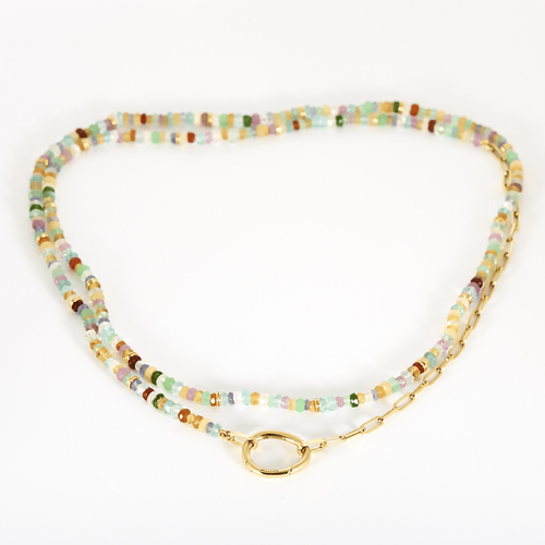 Collier Mellerio - Collier Lien Pierres L - Collier en or jaune et plusieurs perles en pierres fines. 58 Facettes DV23308-15
