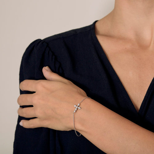 Bracelet Akillis - Bracelet en or blanc et diamants : 0,18 carat 58 Facettes DV0054-2