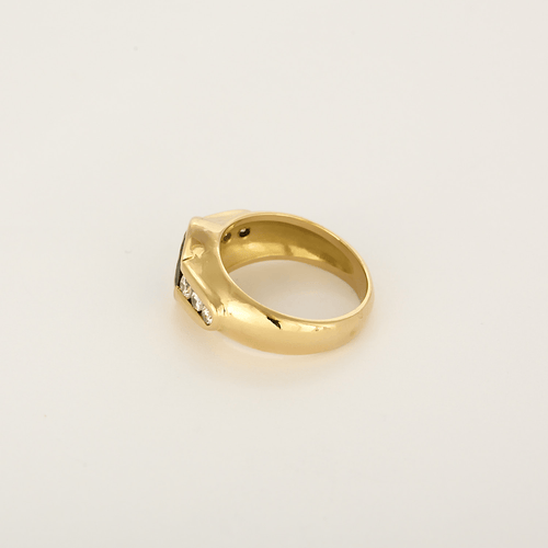 Bague 54 Bague jonc en or jaune, saphir : 1,70 carat et diamants : 0,35 carat 58 Facettes DV23308-13
