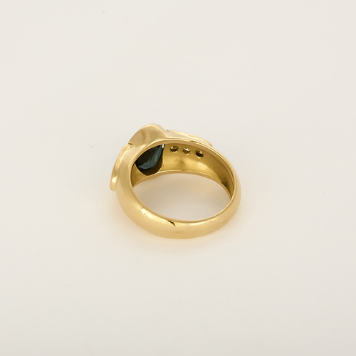 Bague 54 Bague jonc en or jaune, saphir : 1,70 carat et diamants : 0,35 carat 58 Facettes DV23308-13