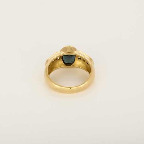 Bague 54 Bague jonc en or jaune, saphir : 1,70 carat et diamants : 0,35 carat 58 Facettes DV23308-13