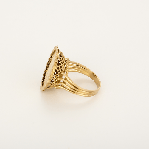 Bague 54 Bague en or jaune, pièce de 10 francs en or, Napoléon III 58 Facettes DV36505-1