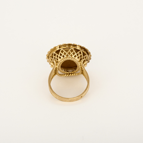 Bague 54 Bague en or jaune, pièce de 10 francs en or, Napoléon III 58 Facettes DV36505-1
