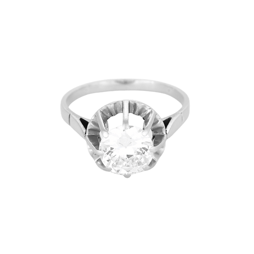 Bague 58 Bague solitaire platine et or gris diamant taille ancienne 1.95 carat 58 Facettes DV36493-2