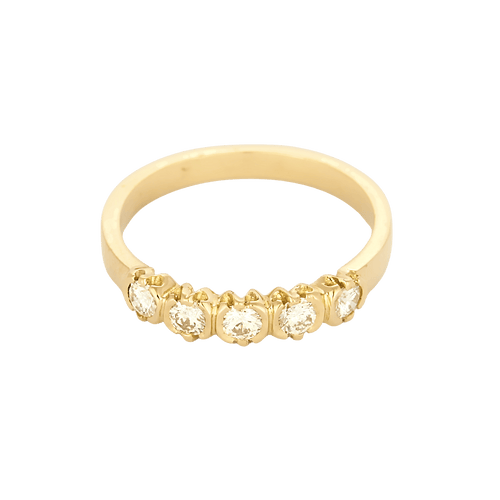 Bague 50 Demie Alliance en Or jaune et diamants 58 Facettes DV35410-8