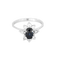 Bague 49.5 Bague de style marguerite en or blanc, saphir : 0,60 carat et diamants : 0,30 carat 58 Facettes DV35410-2