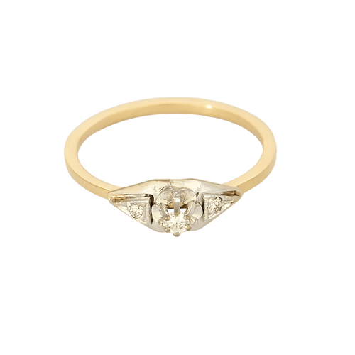 Bague 52 Fine bague en or jaune, or blanc et diamants : 0,09 carat 58 Facettes DV35410-14