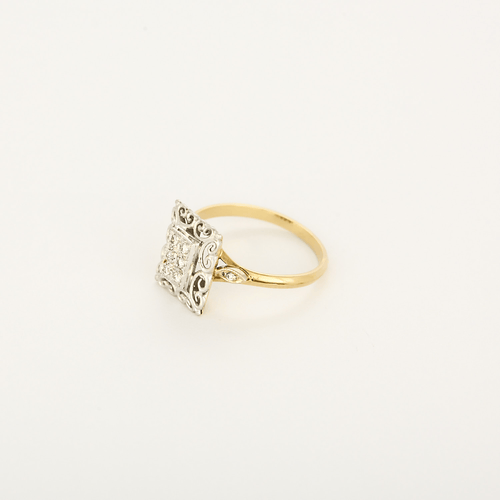 Bague 52 Bague rectangulaire en or gris et diamants 58 Facettes DV35410-11