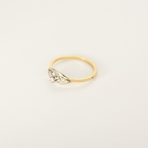 Bague 52 Fine bague en or jaune, or blanc et diamants : 0,09 carat 58 Facettes DV35410-14