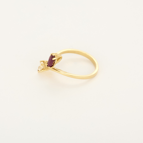 Bague 50 Bague Toi & Moi en or jaune, rubis et diamants 58 Facettes DV35410-6