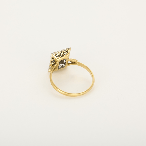 Bague 52 Bague rectangulaire en or gris et diamants 58 Facettes DV35410-11