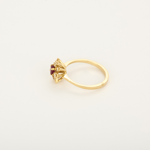 Bague 50 Bague Fleur en or jaune, rubis et diamants 58 Facettes DV35410-10