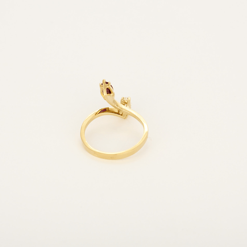 Bague 50 Bague Toi & Moi en or jaune, rubis et diamants 58 Facettes DV35410-6