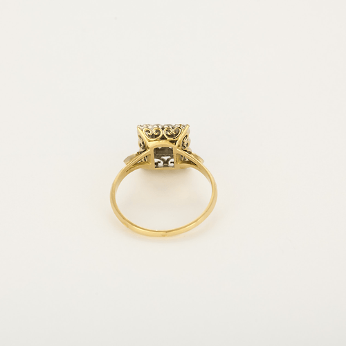Bague 52 Bague rectangulaire en or gris et diamants 58 Facettes DV35410-11