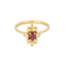 Bague 51 Bague marquise en or jaune, rubis et diamants 58 Facettes DV35410-4