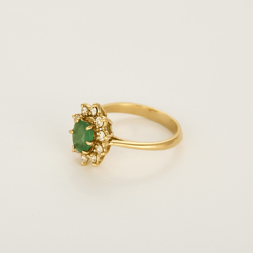 Bague en Or jaune 18k (750 millièmes) et Emeraude 58 Facettes DV36642-2