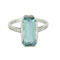Bague en or blanc, aigue-marine : 3,30 carats et diamants : 0,18 carat 58 Facettes DV36260-1