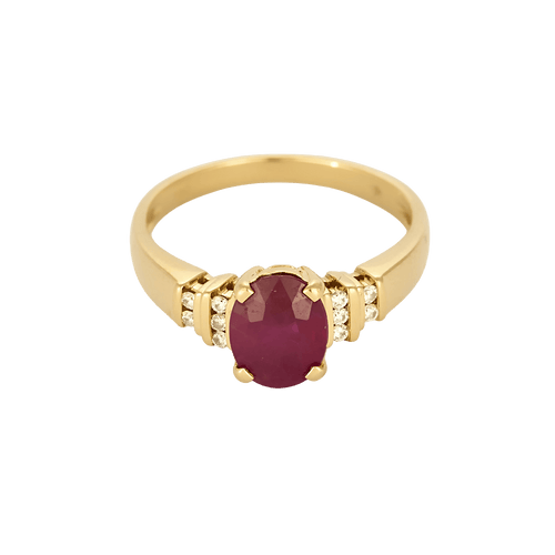 DIDIER GUERIN - Bague en or jaune, rubis et diamants 58 Facettes DV0050-5