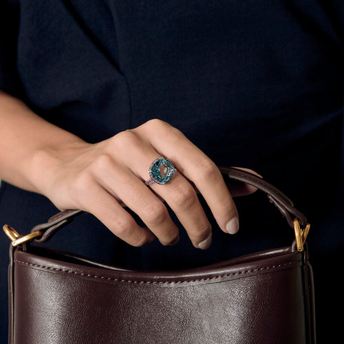 Mauboussin - Couleur d'Amour - Bague en or blanc et topaze bleue, améthyste et diamants 58 Facettes DV36255-1