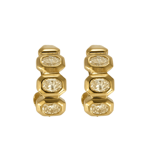 Boucles d'oreilles en or jaune et diamants : 1,50 carat 58 Facettes DV36260-7