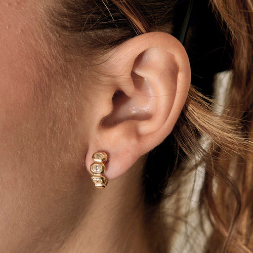 Boucles d'oreilles en or jaune et diamants : 1,50 carat 58 Facettes DV36260-7