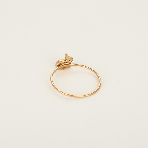 Hillier - Bague en or rose à motif de lapin et diamant : 0,01 carat 58 Facettes DV36645-2