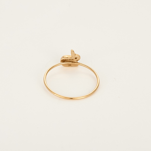 Hillier - Bague en or rose à motif de lapin et diamant : 0,01 carat 58 Facettes DV36645-2