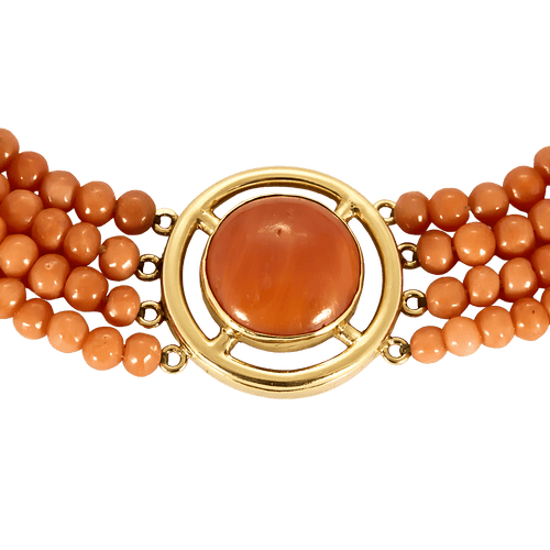 Collier en or jaune et corail rouge 58 Facettes DV36260-10