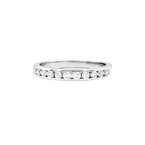 Bague 57 Tiffany & Co. Setting - Alliance en platine et diamants 58 Facettes 35083